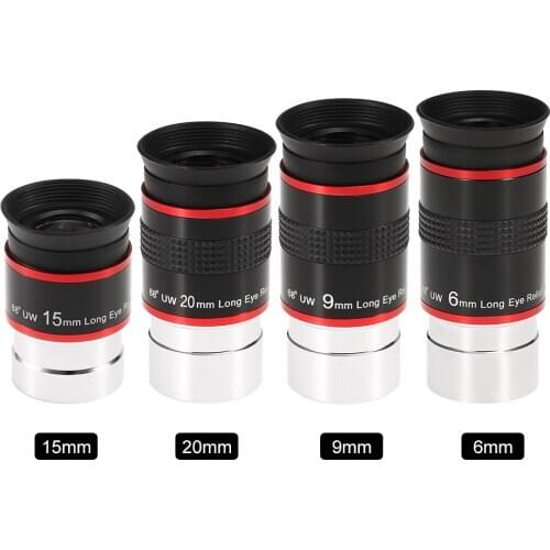 Astronomical Telescope Eyepiece 1.25" 68 Degree Ultra Wide Angle 6mm 9mm 15m 20mm for Astronomical Telescope Monocular Eyepiece