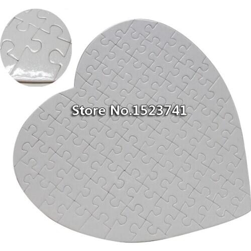 50pcs/lot 2018 blank heart-shaped Sublimation Puzzles blank pearl Jigsaw free shipping