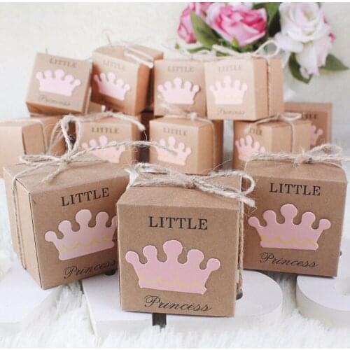 First Birthday Party Supplies Little Princess/Prince Candy Biscuit Gift box First One Birthday Decorations Baby Shower Boy Girl
