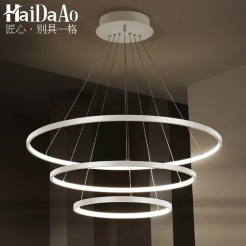 Simple Modern Led Aluminum Circle Pendatn Light Restaurant Living Room Bedroom Lamp Lighting Bed Ing luminaire
