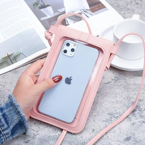 Women Transparent Phone Bag Wallets Shoulder Bag Student Card Holders Girl Handbag Ladies Clutch Purse