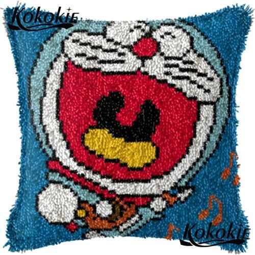 Handmade cross stitch Crocheting Rug Kits Yarn printed carpet Latch hook rug kits cartoon cushion embroidery needlework sets