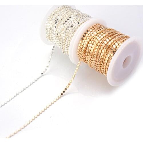 SAUVOO 2 Meters Wafer Chain Bulk Link Chains Necklace For Jewelry Making DIY Handmade Accessories Craft Wholesale