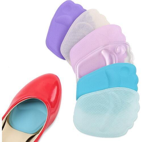 1pair Silicone Shoe Insole Gel Toe Pads Forefoot Shoes Cushion Women High Heel Half Insole Feet Pain Relief Foot Care Pedicure