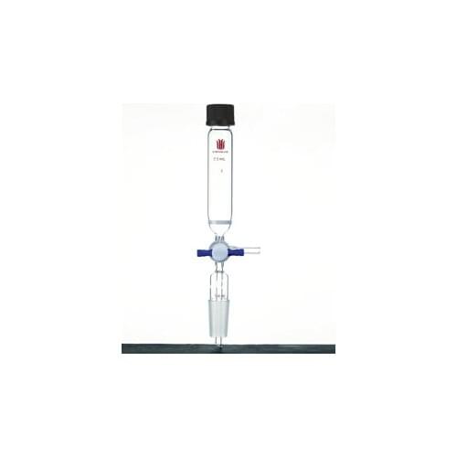 Peptide synthesis Vessel, T-Bore, Vacuum, Capacity:10ml, Fritted Disc O.D:15mm, GL thread Size:14, Porosity:C