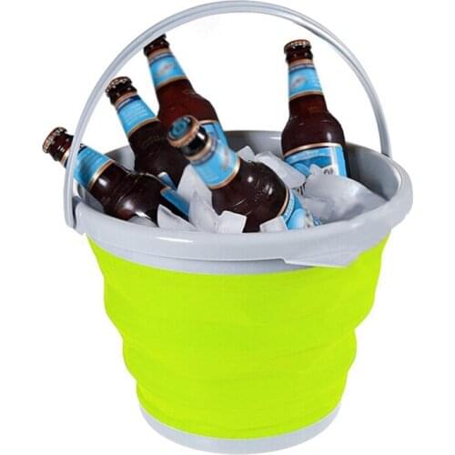 UPORS 5/10L Folding Ice Cube Bucket Home Bar Storage Bucket Collapsible Silicone Ice Bucket Portable Champagne Beer Wine Cooler
