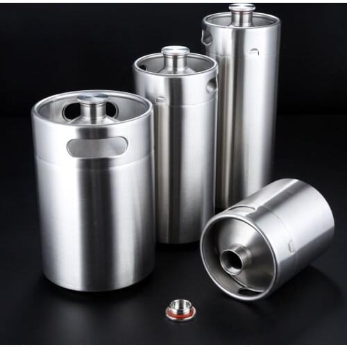 1 PC Portable Beer Bottle Stainless Steel Mini Keg Beer Pressurized Growler Home Brewing Beer Making Home Bar Tool 2/3.6/4/5L