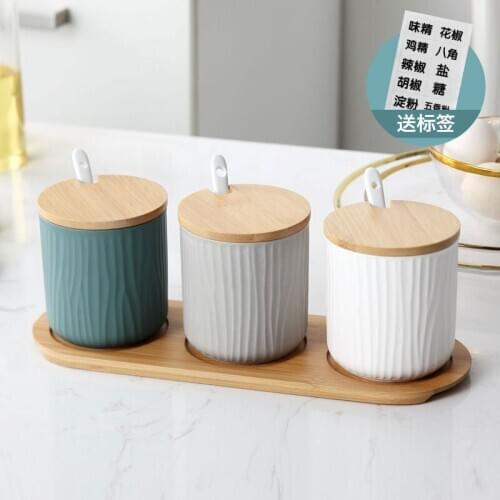 NEWYEARNEW Ceramic Spice Storage Bottles Jars Kitchen Tools Set Japanese-Style Combination Packages Home Decoration Wedding Gift