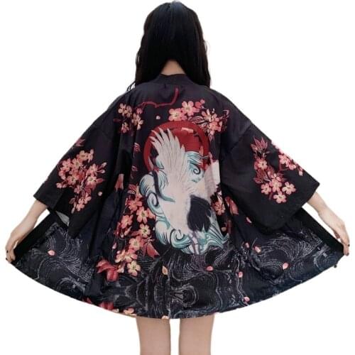 Japanese Kimono Women Yukata Female 2021 Summer Beach Kimono Cardigan Haori Obi Japanese Streetwear Harajuku Shirt Clothes V1927
