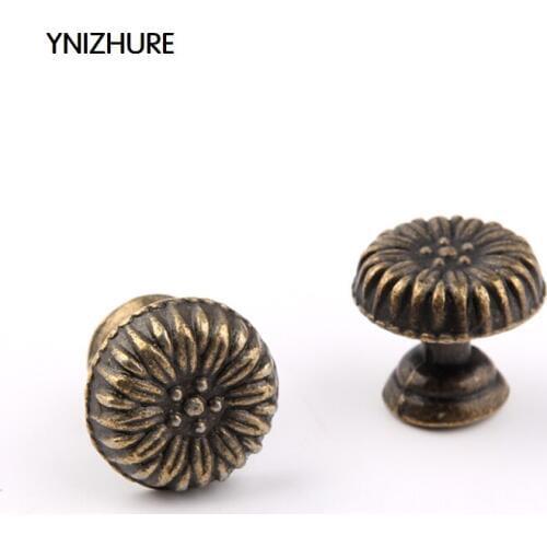 Ynizhure 10pcs 20*18mm Bronze Dome Antique Handle Cupboard Door Knob Pull Cabinet Drawer Trim Single Hole Alloy