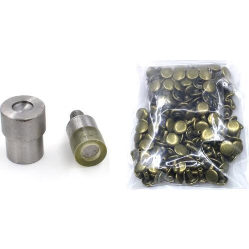 100sets Metal rivets+ molds)5mm-15mm Rivets installation Tool Rivets die Button molds nail Sewing repair tools Button machine