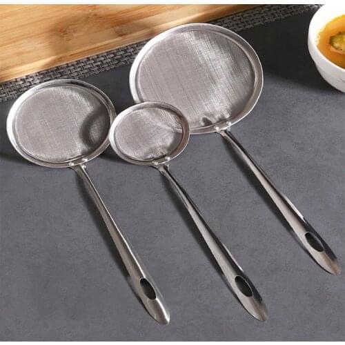 1PCS Mesh Percolator StrainerVegetable Residue Oil Mesh Colander Strainer Oil Skim Grease Foam Hot Pot Filter Soup Skimmer Spoon