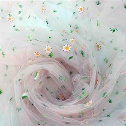 1Yardx1.3M Mesh Lace Embroidery Fabric DIY Sewing Dress Wedding Dress Cloth Party Home Decorate DIY Accessories