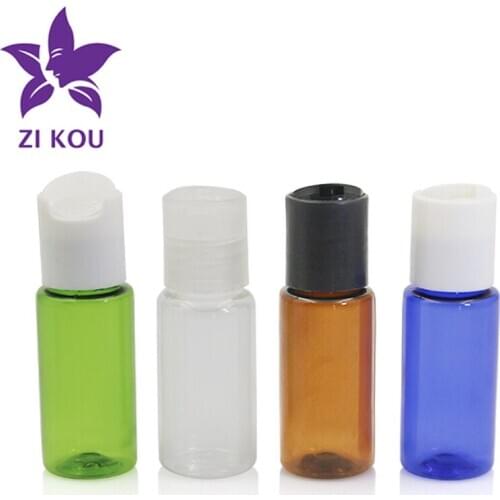 15ml Plastic Disc Cap Bottle Free Shipping Empty Refillable Portable Essential Oil Liquid Container Travel Squeeze Round Bottles