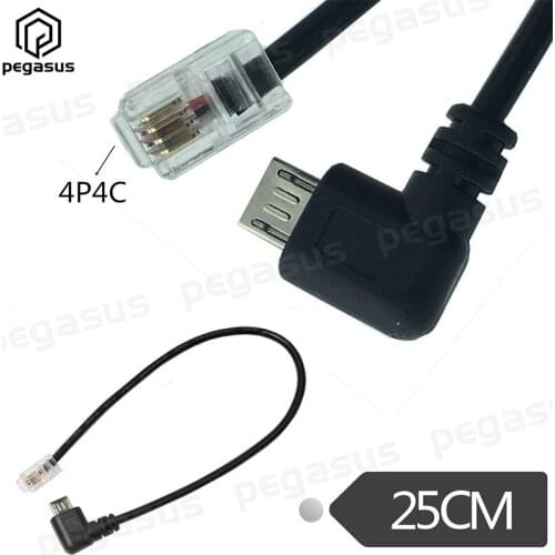25CM USB Micro 5P Male to RJ9 4P4C Crystal Head Male Converter Wire Telephone Handset Cable