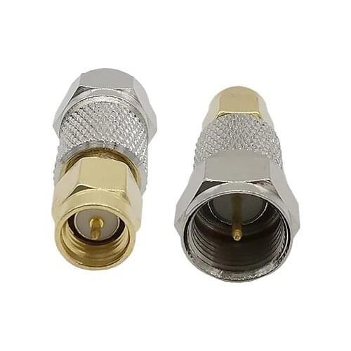 SMA Male Plug to F Male Plug Antennas Adapter RF Coax Coaxial Connector for Antennas Broadcast Radios