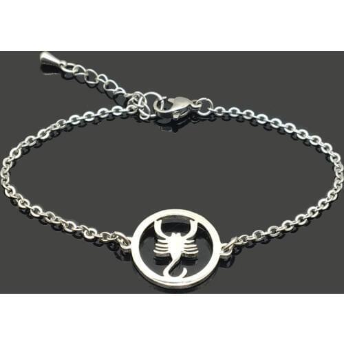 Scorpion Stainless Steel Charm Chain Bracelet Stainless Steel Scorpion Pendant Chain Bracelet For Women Girls