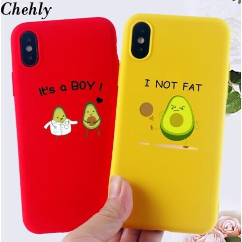 Chehly Funny avocado Phone Case for IPhone 6s 7 8 11 Plus Pro X XS MAX XR SE Cases Soft Silicone Fitted TPU Accessorie Cover