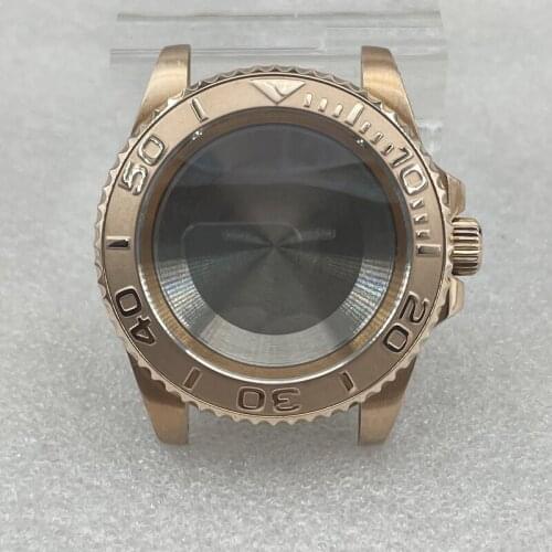 For Seiko 40.5mm Engraved Bronze Watch Case Sapphire Crystal Case Suitable for NH35 Automatic Movement Submariner Style Watch