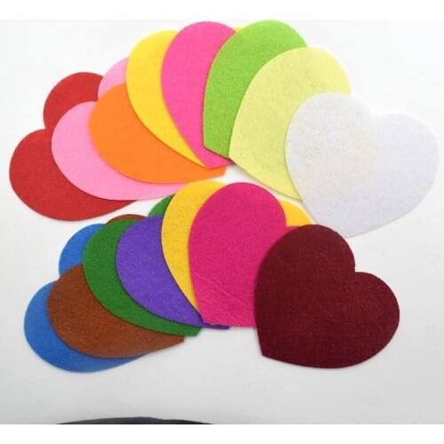 DIY 20Pcs Flowers Felt Appliques heart-shaped Fabric Flower decoration Non-woven Crafts 8cm