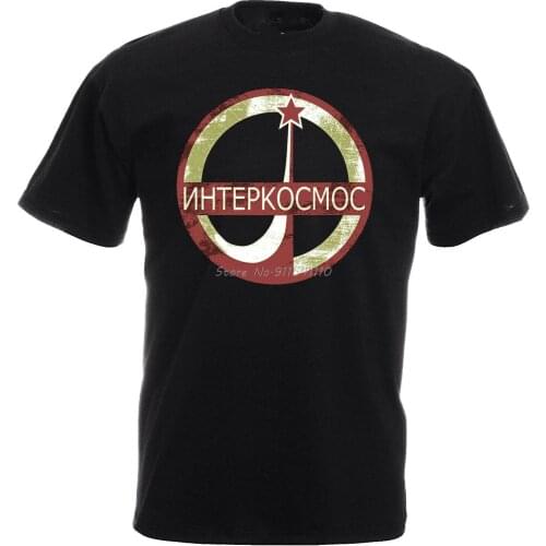 Interkosmos Soviet Union Cult Retro T Shirt Ussr Gdr Ussr Summer Short Sleeves Fashion Mens Print Letters Hip Hop Tops Shirt