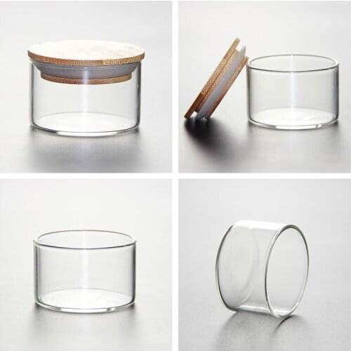 Sealable Combination Bamboo Cover Layered Storage Glass Jar