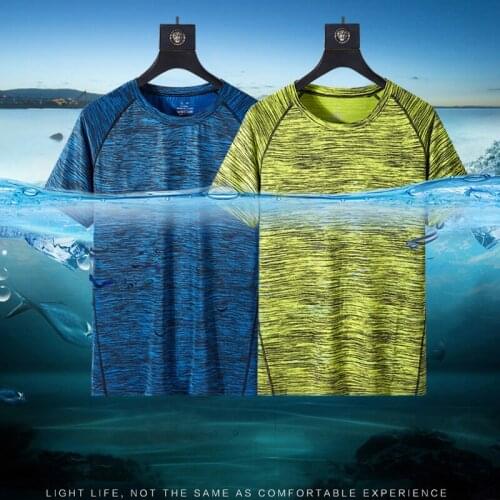 Summer T Shirt Men Quick Dry Outdoor Sports O-neck Short Sleeve Tops Tees Fitness Casual Loose Tee Shirt Men Large Size M-5XL