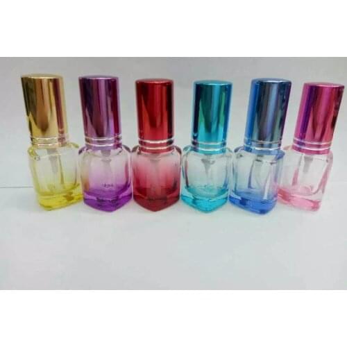 Small 5ML Ccolored LOVE Shape Bottom Glass Sprayer Perfume Bottle 10PCS/LOT
