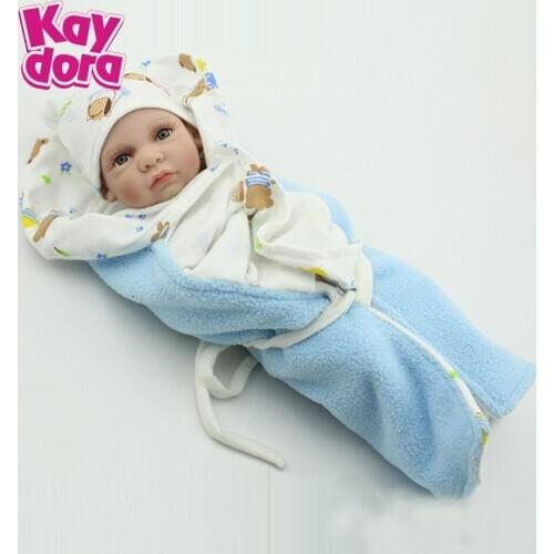 KAYDORA Full Body Vinyl Reborn Baby Dolls Mini Doll Soft Handmade 10 Inch 28CM Newborn Reborn For Child Kids Toys Gift