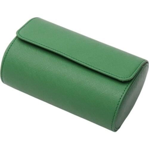 Men Retro Portable 2Slots Watch Travel Storage Case PU Leather Watch Box Soft Organizer Bracket Holder for Holding Wristwatch