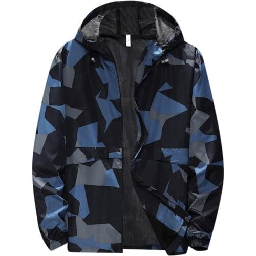 2021 Mens New Jacket Autumn Jacket Males Youth Camouflage Patchwork Hoody Coat Slim Fit Waterproof Coat Brand Clothing
