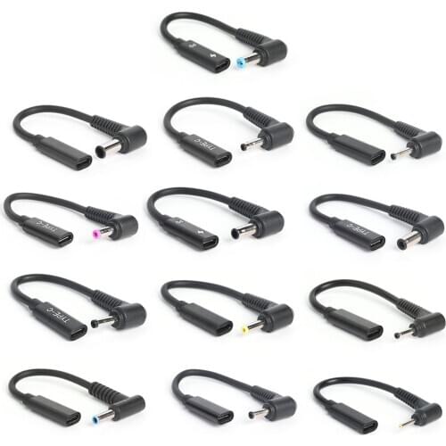 PD USB C Female to 90 Degree Right Angle DC Connector Adapter for Laptop Computer Cable Converter Desktop PC Accessories