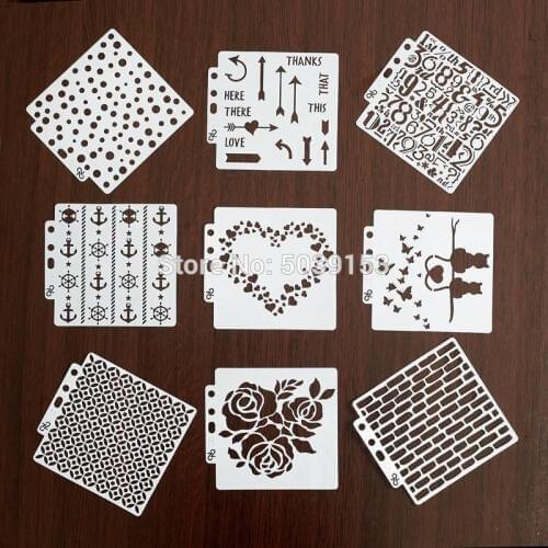Cat Love heart Layering Hollow Stencils Stamping Scrapbooking Embossing Wall Painting Pre-drawing Ruler Masking Spray Template