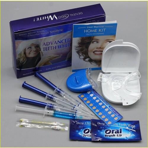 Professional Teeth Whitening Kit 4 Gel 2 Strips 1 LED White Tooth Bleach Blanchiment Dent Tanden Bleken Blanqueador Dental Care