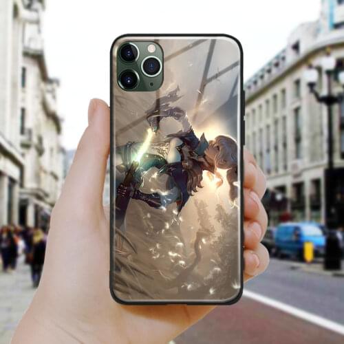 Jean Genshin Impact fanart design Silicone Glass Phone Case Cover Shell For iPhone SE 6 6s 7 8 Plus X XR XS 11 12 Mini Pro Max