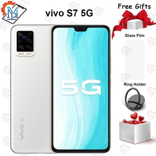 New Original vivo S7 5G Mobile Phone 6.44" AMOLED Screen 8GB+128GB Snapdragon 765G Octa Core 64.0MP Camera 4000Mah Smarpthone