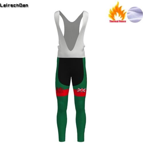 SPTGRVO 2020 Warm Cycling Bib Trousers Winter Thermal Mountain Bike Long Pants Bicycle Tights 9D Gel Pad Cycling Bib Pants Green