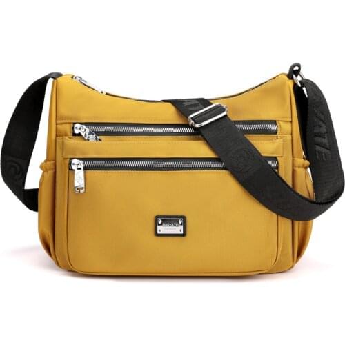 Portable Shoulder Bag For Women 2021 Summer Waterproof Nylon Crossbody Bag With Soft Zipper Purses And Handbags Multi-pocket Sac
