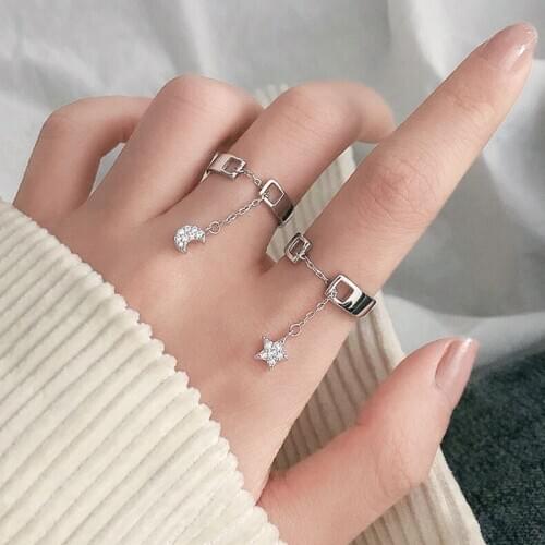 Timlee R057 Japan Korea New personality Geometry Moon Star Eye Snake Alloy Finger Rings,Fashion Accessories wholesale