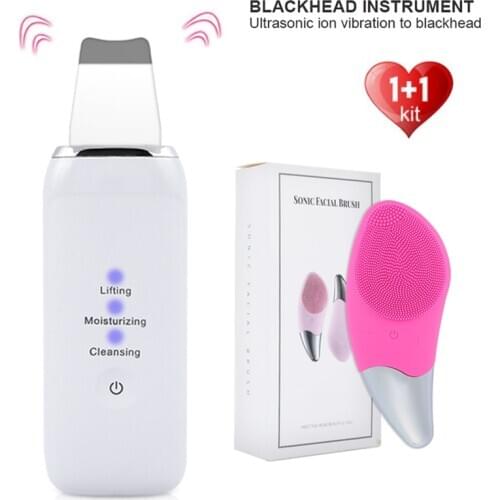 Ultrasonic Ion Deep Cleaning Skin USB RechargeableScrubber Peeling Shovel Facial Pore Cleaner Blackhead Remover Face Lifting