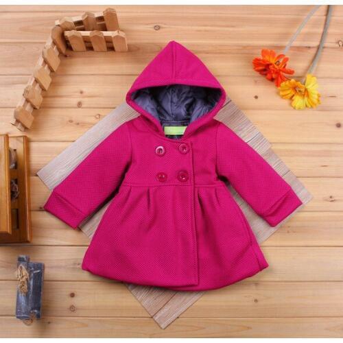 High quality fashion baby girls coats Autumn and winter girls warm jackets Thick Kids Hooded Outerwear clothing