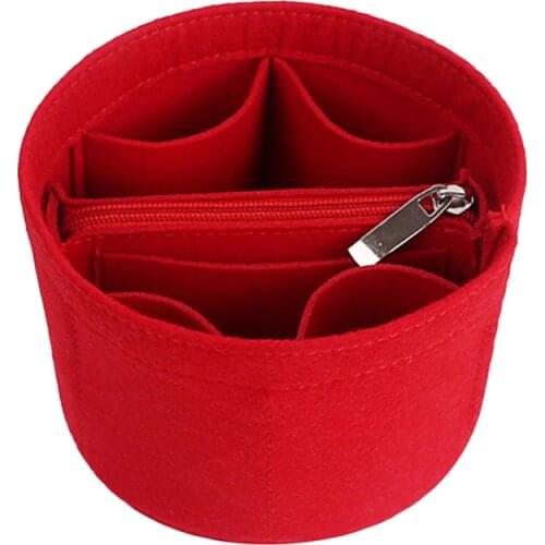 Simple Style Ladies Cosmetic Bag Fashion Handbag Bucket Bag Felt Liner Purse Handbag Storage Bag For Women Girls
