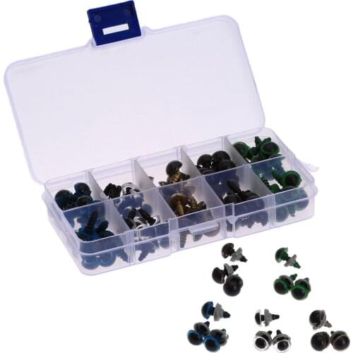 100pcs 10/12mm 5 Mixed Color Plastic Safety Eyes For Teddy Bear Animal Toy Doll Crafts DIY Scrapbooking Card making