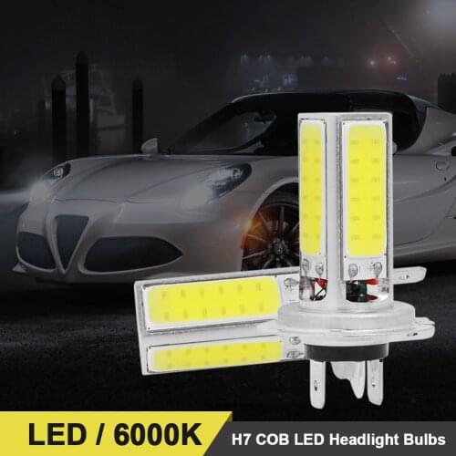 2Pcs H7 COB LED Headlight Bulbs 40W 6000LM 6000K Xenon White Super Bright High Low Beam Replacement Fog Light Xenon Light Access