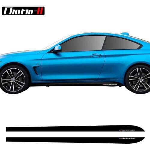 2pcs Styling M Performance Side Skirt Sill Decal Stripe Vinyl Sticker for BMW 4 Series F32 F33 F34 420i 428i 435i Accessories