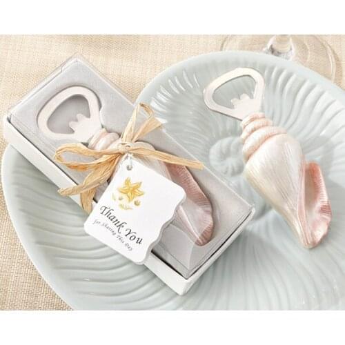 20 Pieces/lot) Summer wedding favors of "Shore Memories" Sea Shell Bottle Opener Party favors For Wedding reception gift