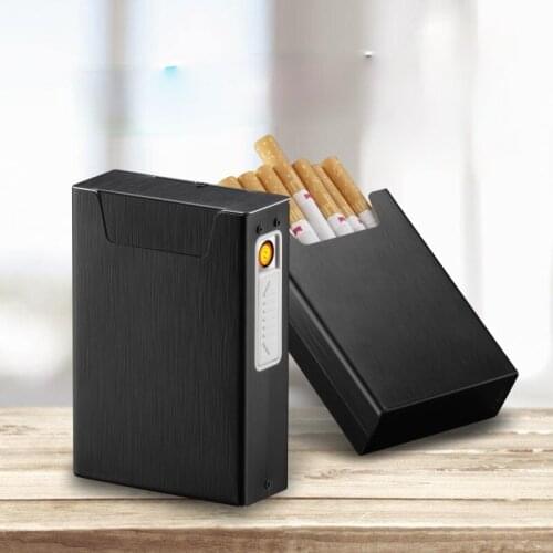 Aluminium Cigarette Case Cigarette Lighter 20 Pack Creative Integrated Cigarette Case Lighter Smoking Accessories for Weed