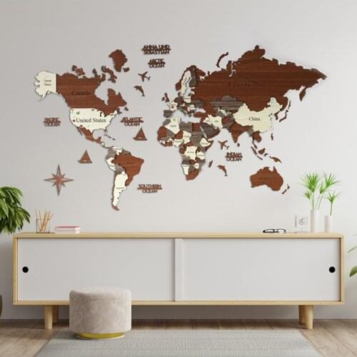 3 dimensional Wooden World Map Wooden Wall Decor Wall Table Real World Map European Continents Gifts Item Home Decor