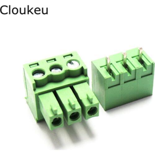 5Sets 15EDG5.08 3P Straight pin Connecting terminal 2EDGK 5.08mm 3Pin Connector 2EDG5.08-3PV Plug+Socket