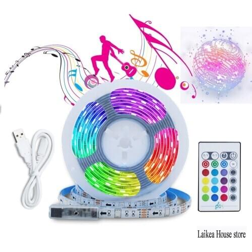 5051 RGB Music Pulsating TV Light Strip 0.5/2/5M For Cellphone Bluetooth Controller TV Backlights Strip Motorcycle LED Light Kit